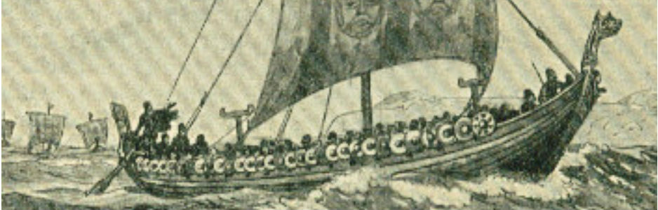 Vikingeskib under sejl